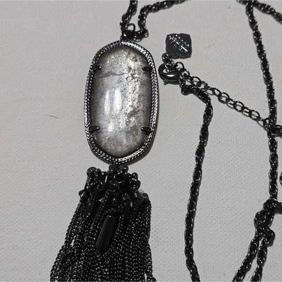 Kendra Scott Jewelry - Kendra Scott Rose Gunmetal and Mirror Rock Rayne‎ long Tassel Necklace